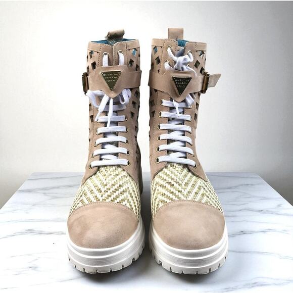 VALENTINA RANGONI Firenze Bree in Sand Shoes Sz 7.5 Rare Designer Boho Unique - Picture 3 of 16